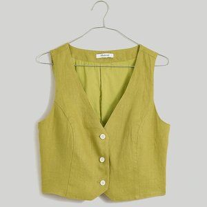 Madewell 100% Linen Katrina Crop Vest Top